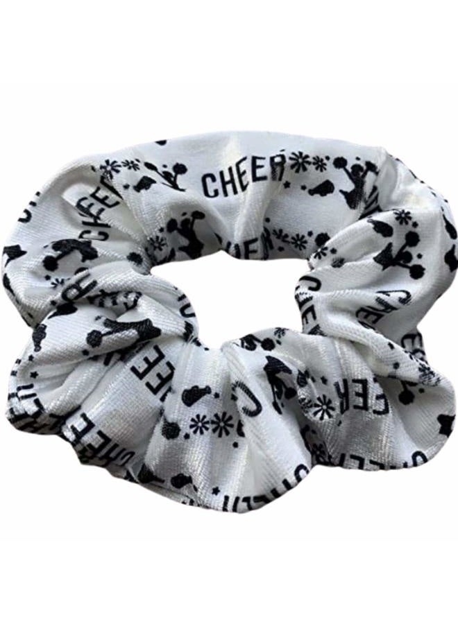 Infinity Collection Cheer Scrunchie - White - Cheer Girl Hair Accessory, Vibrant Colors, Premium Quality Elastics for Cheerleaders & Teams - Image 1
