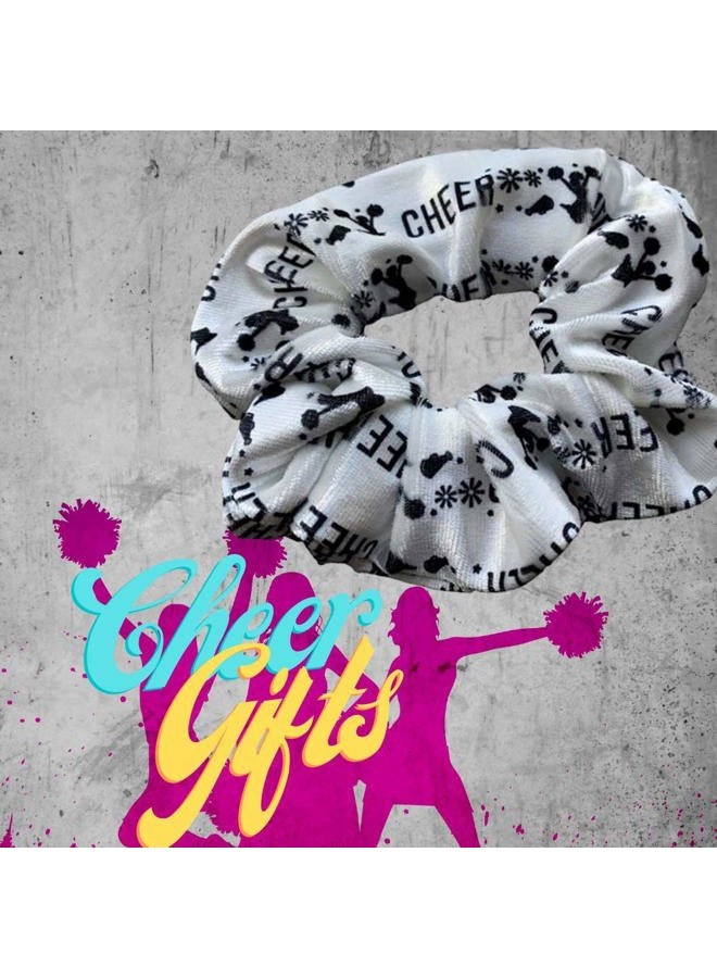 Infinity Collection Cheer Scrunchie - White - Cheer Girl Hair Accessory, Vibrant Colors, Premium Quality Elastics for Cheerleaders & Teams - Image 2