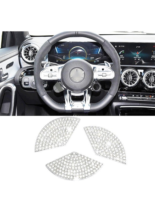Car Steering Wheel Bling Decal Sticker, 0.9×0.8inch Car Interior Rhinestones Decoration Accessory, Compatible for Mercedes C-Class E-Class GLS GLA GLC GLE - Image 1