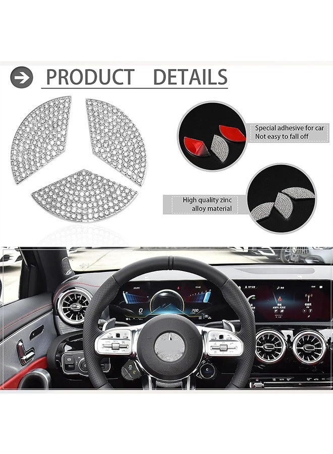 Car Steering Wheel Bling Decal Sticker, 0.9×0.8inch Car Interior Rhinestones Decoration Accessory, Compatible for Mercedes C-Class E-Class GLS GLA GLC GLE - Image 3