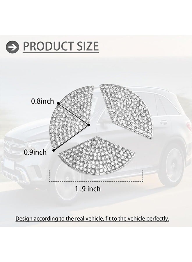 Car Steering Wheel Bling Decal Sticker, 0.9×0.8inch Car Interior Rhinestones Decoration Accessory, Compatible for Mercedes C-Class E-Class GLS GLA GLC GLE - Image 2