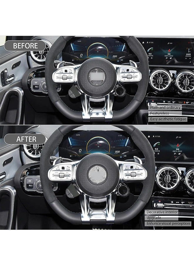 Car Steering Wheel Bling Decal Sticker, 0.9×0.8inch Car Interior Rhinestones Decoration Accessory, Compatible for Mercedes C-Class E-Class GLS GLA GLC GLE - Image 4