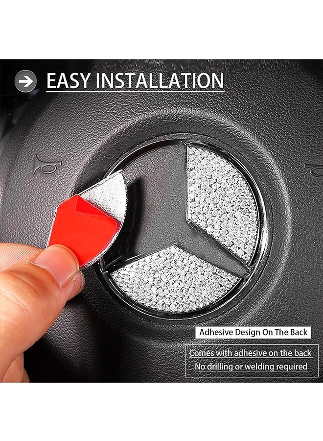 Car Steering Wheel Bling Decal Sticker, 0.9×0.8inch Car Interior Rhinestones Decoration Accessory, Compatible for Mercedes C-Class E-Class GLS GLA GLC GLE - Image 5