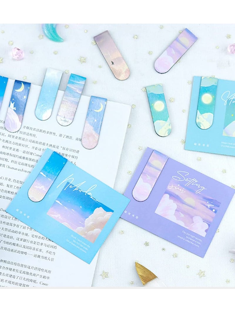 SYOSI 8 Pieces Magnet Magnetic Bookmarks, Backplane Included, Page Markers, Magnetic Page Clips Bookmark, Starry Sky Oil Painting, Personalized Bookmark, for Students Teachers, Office Supplies - Image 3