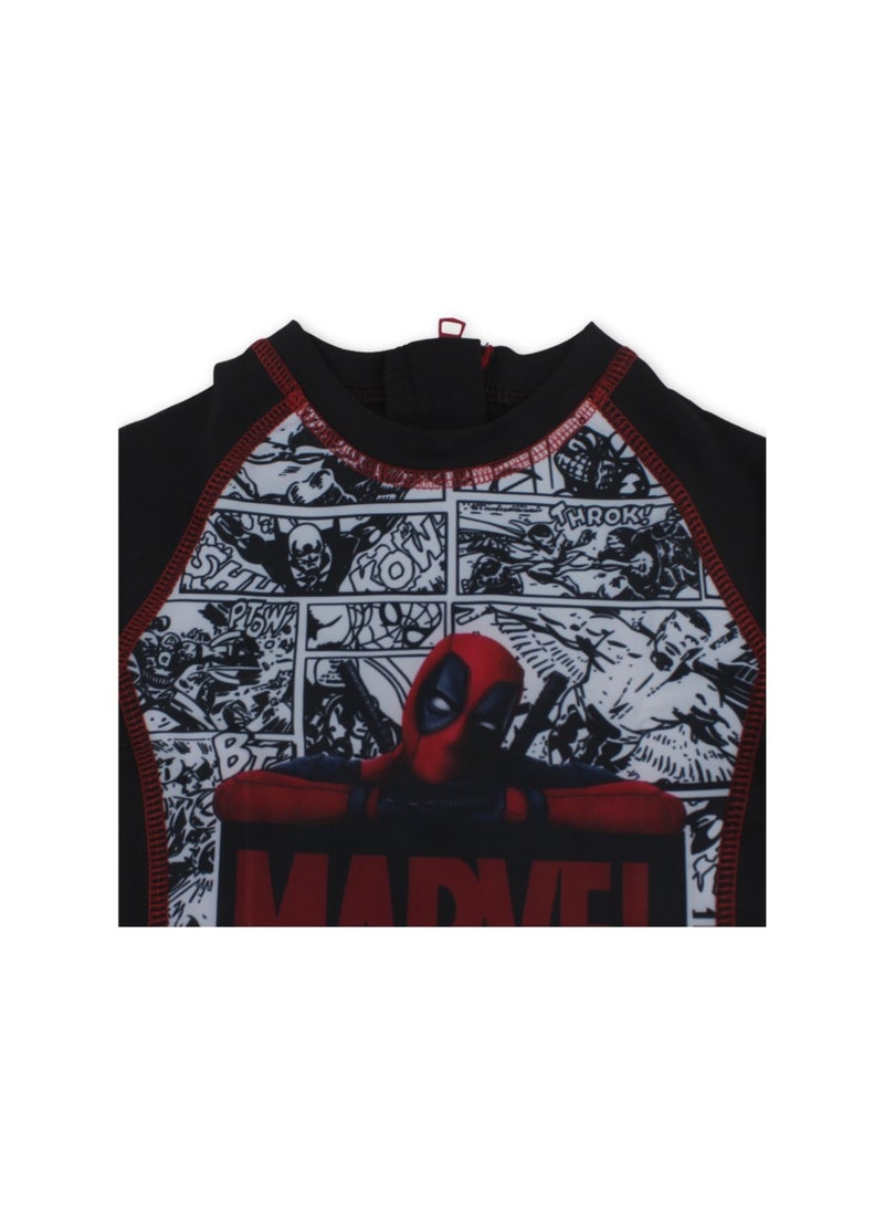 I.Wear Baby Boys Sunsuit One-Piece – Black with Marvel Print - Image 2