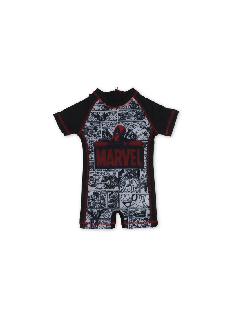 I.Wear Baby Boys Sunsuit One-Piece – Black with Marvel Print - Image 3