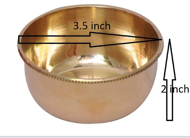 Mkd2 Rise Pure Brass Serving Bowl - 150ml, 1 Piece (Gold,Plain) for Pooja, Puja Room, Dinnerware and Tableware - Image 3