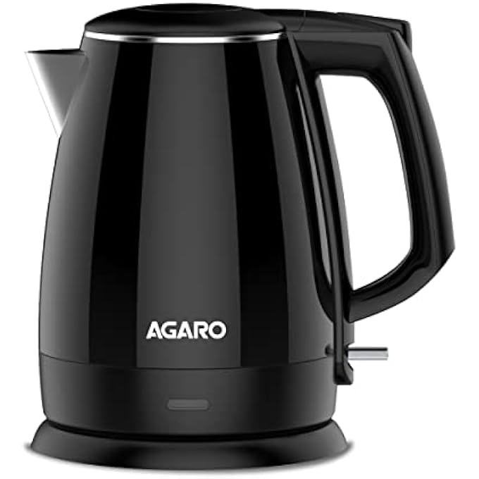 أغارو غلاية رويال مزدوجة الطبقات، سعة 15 لترًا، مزودة بطبقة مزدوجة، تحمي من الغليان الجاف، مصنوعة من الفولاذ المقاوم للصدأ الأسود، بقوة 1500 واط - Image 1