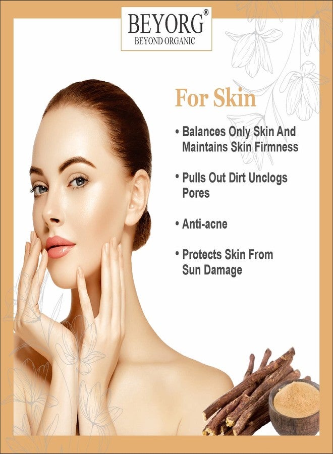 BEYORG Natural Pure Mulethi Powder For Anti-Acne, Radiance & Glow With No Added Harm Full Chemical - 100g - Image 2