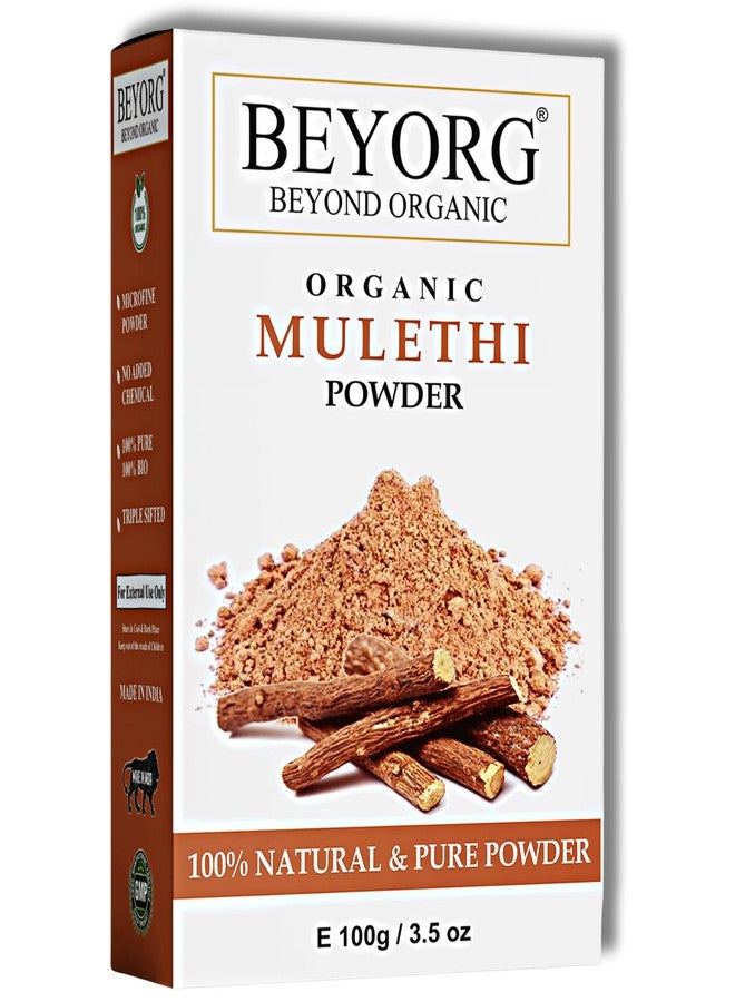BEYORG Natural Pure Mulethi Powder For Anti-Acne, Radiance & Glow With No Added Harm Full Chemical - 100g - Image 1