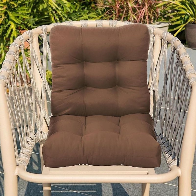 MILLIARD Set of 2 Outdoor Wicker Square Chair Sushions 18 x 18 Inch Tufted Chair Seat Cushion Garden Patio Furniture Cushions for AllWeather DinettesAntique Porch Swings Brown - Image 5