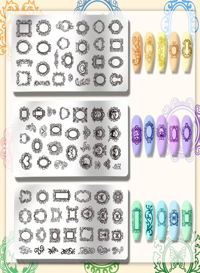 PH PandaHall إطارات صور عتيقة من PH PandaHall 3 قطع، لوحات طباعة أظافر مختلطة، قوالب فن الأظافر المناظر الطبيعية، قوالب صور الأظافر من الفولاذ المقاوم للصدأ لتصميم الأظافر وطباعة صالون المانيكير - Image 3