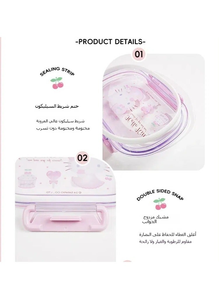 general Hello Kitty Fruit Box for children and elementary school students is a portable and cute high-value divider sealed fresh-keeping bento lunch box - Image 4