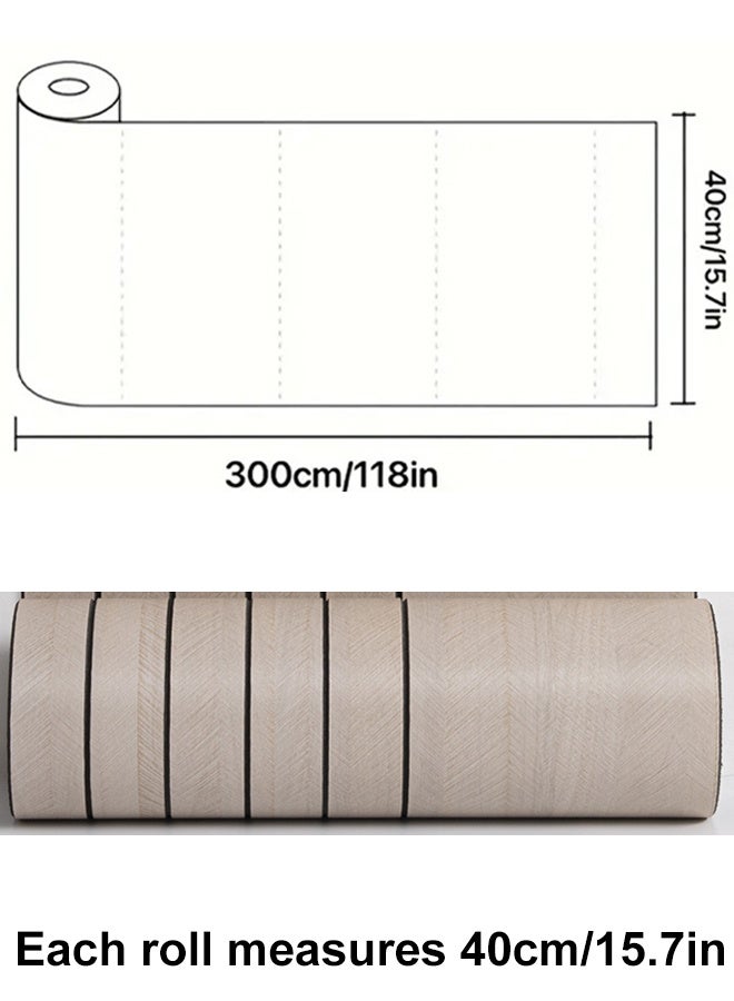 نوايوو ألواح جدارية ثلاثية الأبعاد سميكة بنقشة حبيبات الخشب - 300 سم × 40 سم، ألواح جدارية ذاتية اللصق من مادة PVC عازلة للصوت، ورق جدران سهل اللصق لتزيين المنزل، غرفة المعيشة، غرفة النوم (9-5-BK) - Image 2