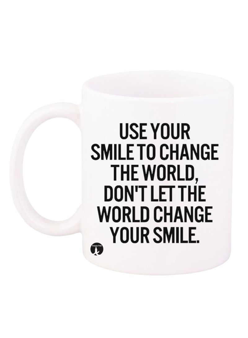 RKN Quote Printed Coffee Mug White/Black 12ounce