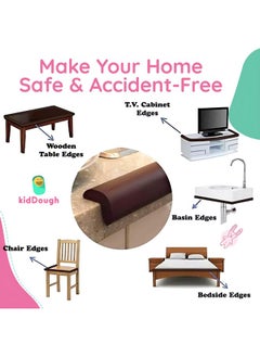 KidDough Baby Proofing Extra Thick Safety Strip, Furniture Edge And Corner Protector - 2 Mtrs Edge Guard For Kids Safety, Thick Rubber Edge And Corner Protector For Sharp Edges, Baby Safety Products  - Image 4