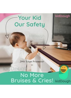 KidDough Baby Proofing Extra Thick Safety Strip, Furniture Edge And Corner Protector - 2 Mtrs Edge Guard For Kids Safety, Thick Rubber Edge And Corner Protector For Sharp Edges, Baby Safety Products  - Image 3