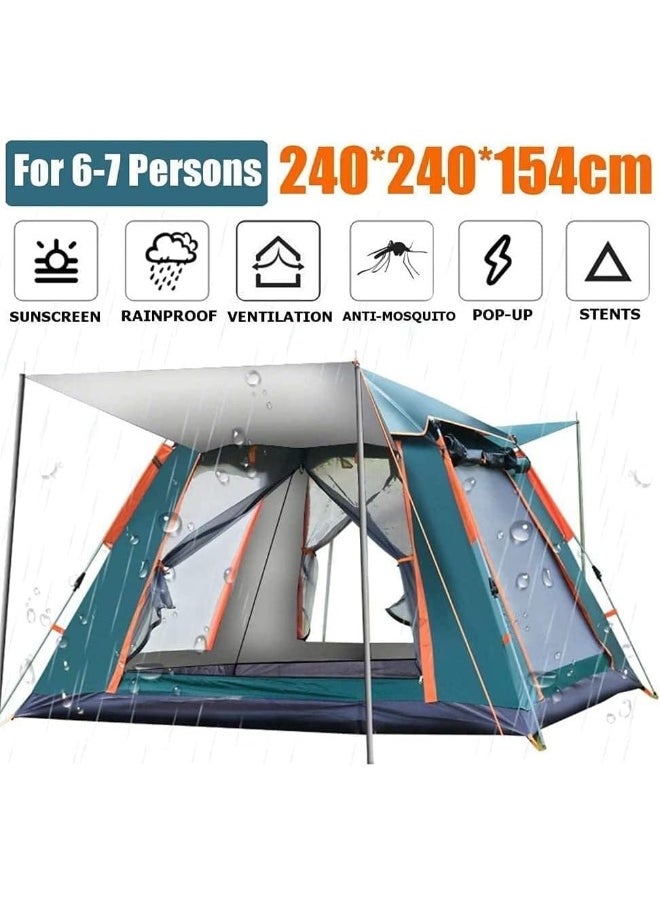 GO2CAMPS Automatic Camping Tent 6 Persons, Premium Quality Instant Automatic Pop Up Dome Tent, Portable Lightweight For Family Backpacking Hunting Hiking Outdoor Beach Tent And Picnic Tent (Green)  - Image 3