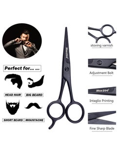 Bluezoo BlueZOO Beard Mustache Scissors and Comb Kit with PU Storage Bag, Rounded Safety Nose Hair Scissor for Men and Women Care Grooming, Ear Trimming Tool, Shears for Personal Grooming, Cutting & Styling  - Image 2