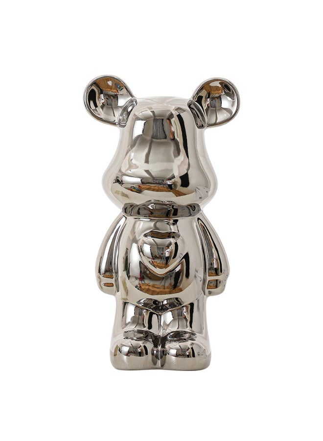 هومستر 4 أجهزة كمبيوتر شخصية الحيوانات منحوتات السيراميك دب تمثال ديكور، الفن تمثال ديكور المنزل للمكتب، غرفة المعيشة، غرفة النوم، رف الكتب، مجلس الوزراء التلفزيوني، سطح المكتب ديكور حديث 18 سم - Image 4