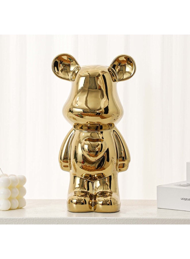 هومستر 4 أجهزة كمبيوتر شخصية الحيوانات منحوتات السيراميك دب تمثال ديكور، الفن تمثال ديكور المنزل للمكتب، غرفة المعيشة، غرفة النوم، رف الكتب، مجلس الوزراء التلفزيوني، سطح المكتب ديكور حديث 18 سم - Image 5