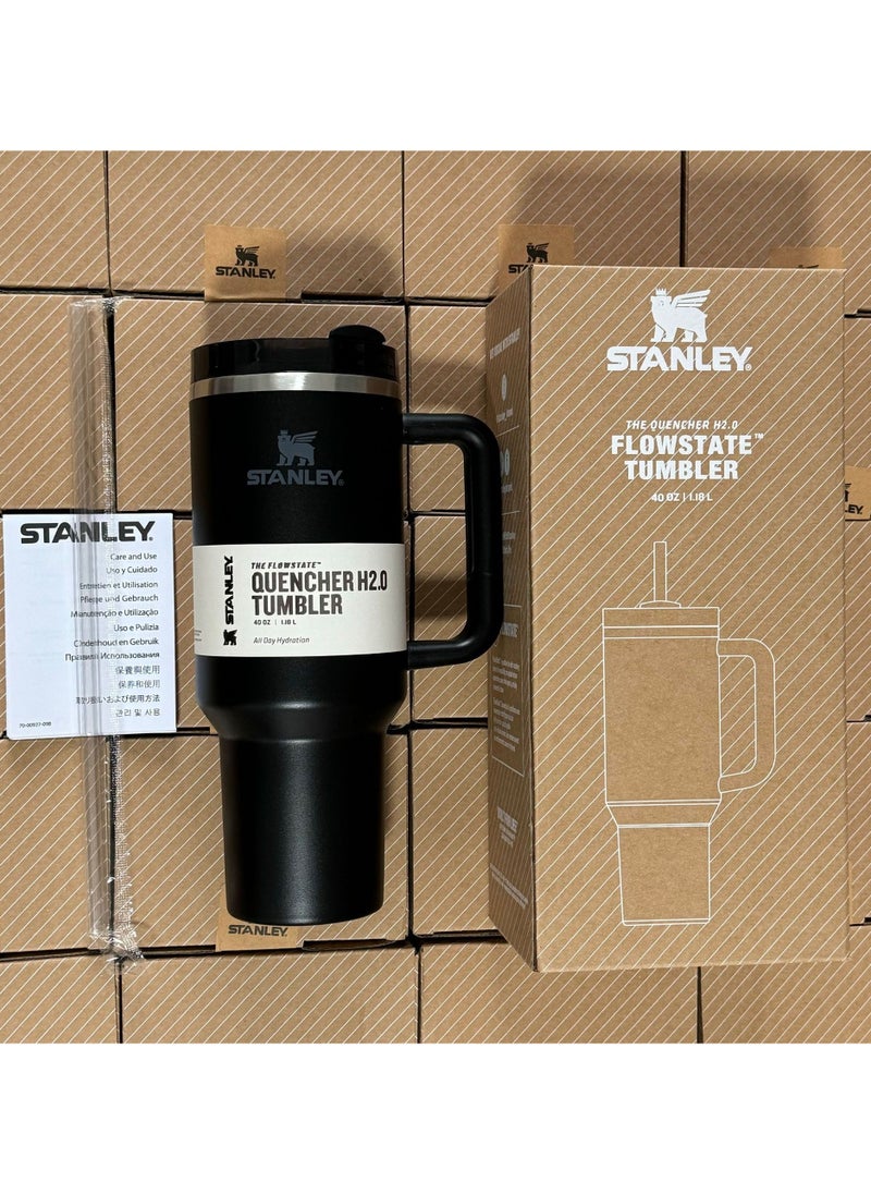 Stanley - Stanley Quencher H2.0 FlowState Stainless Steel Vacuum Insulated Tumbler with Lid and Straw, Paired with Non-Slip Silicone Cover, Great for Water, Iced Tea or Coffee, Smoothie and More, 40 OZ - Image 1