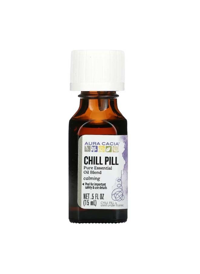 Aura Cacia Pure Essential Oil Blend Chill Pill 0.5 fl oz 15 ml  - Image 1