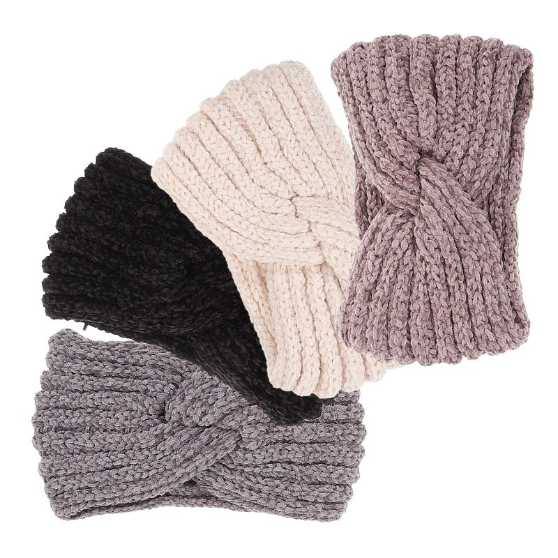 22x12cm 4Pcs Knitted Wool Hair Band Handmade Headbands Ear Caps Headband - Image 4