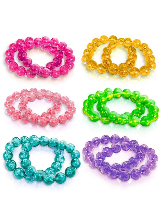 ArtCreativity Bead Bracelets For Kids 12 Pack Toy Jewelry Wristbands For Girls Assorted Colors Cute Birthday Favors Party Decorations And Giveaways Goody Bag Fillers Dress Up Accessories - Image 1