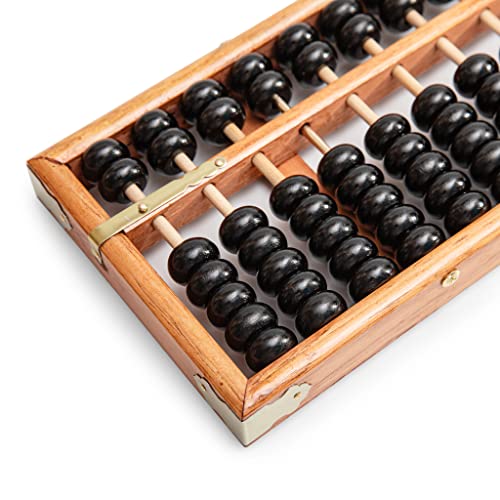 Black long Di fang Digital Standard Abacus-28.5cm-Professional 13-Column Soroban Calculator (Functional and Educational Tool) Vintage-Style Chinese Wooden Abacus. - Image 5