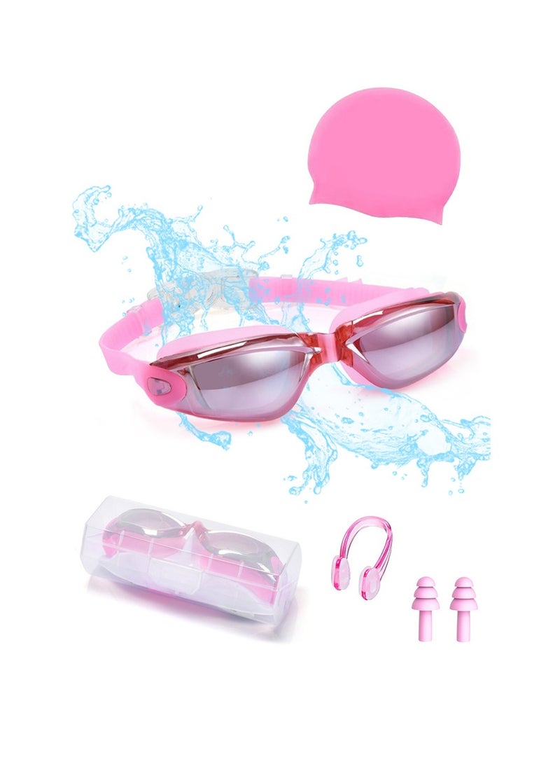 rayze Swimming goggles, anti-fog, leak-proof, with nose clip, earplugs, swim cap and outer shell. - Image 1