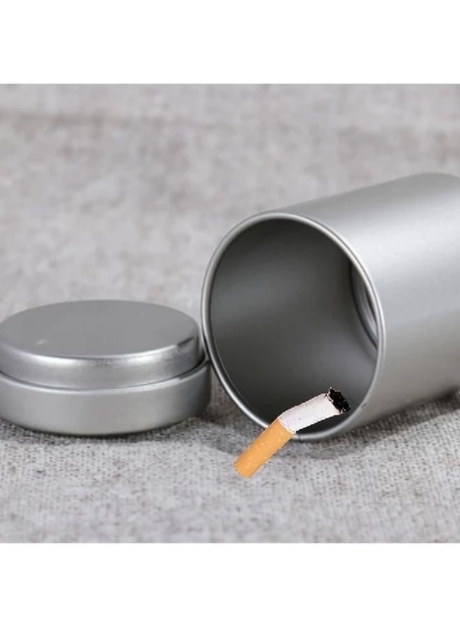 Grey Portable Stainless Steel Cigarette Ashtray Compact Outdoor Camping - Image 2