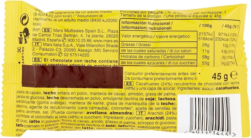 M&M'S Peanut Chocolate 45g x 24 (Pack of 24) - Image 2