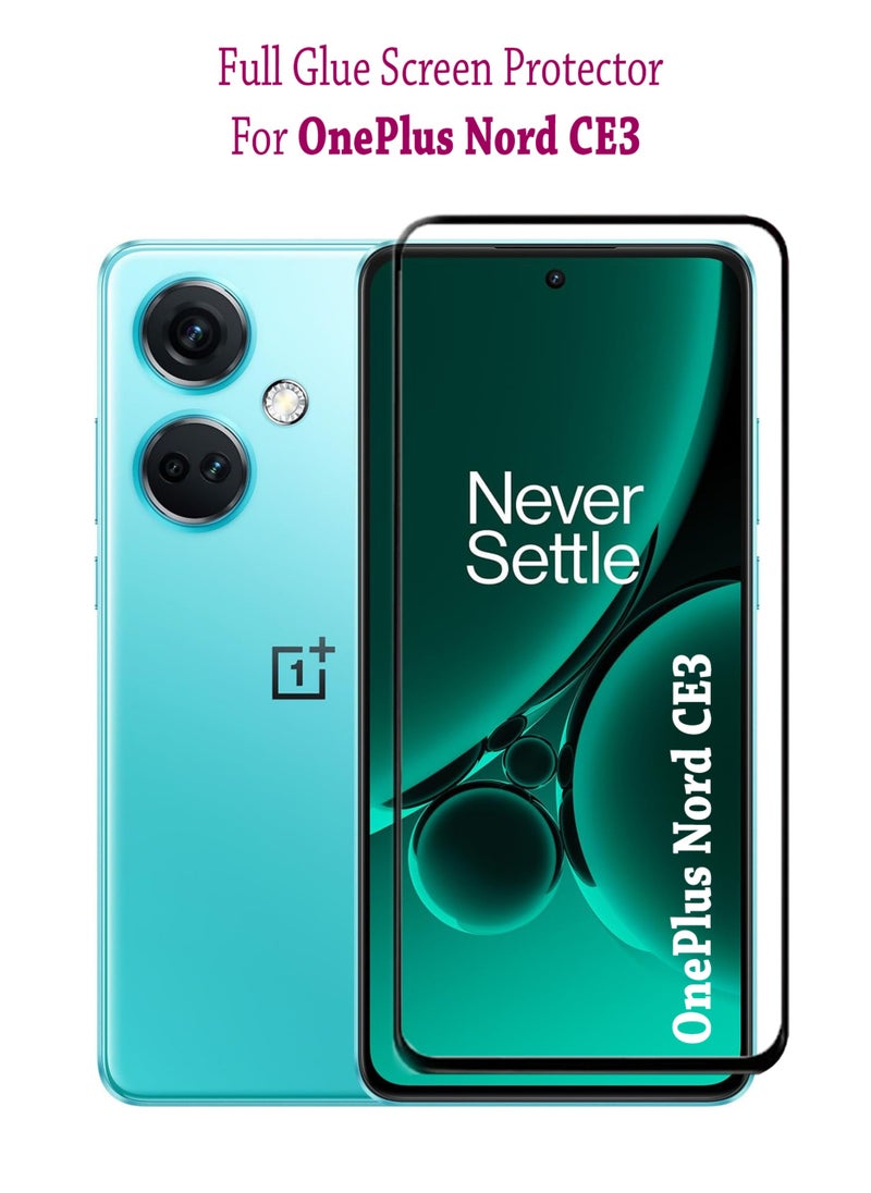 Waldic - OnePlus Nord CE3 Screen Protector | Tempered Glass Compatible with OnePlus Nord CE3 | Screen Protector Full HD Quality Tempered Glass Anti-Scratch Edge to Edge Coverage with Easy Installation Kit - Black - Image 1