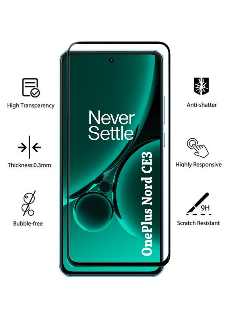 Waldic - OnePlus Nord CE3 Screen Protector | Tempered Glass Compatible with OnePlus Nord CE3 | Screen Protector Full HD Quality Tempered Glass Anti-Scratch Edge to Edge Coverage with Easy Installation Kit - Black - Image 1