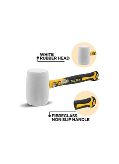 White Rubber Mallet 24oz, Rubber Mallet Hammer, Fiberglass Handle, Double-faced Solid Rubber Head - Soft, Nonslip, Durable Rubber Grip, Mallet for Construction, Wood, Upholstery and Automotive Work - pzsku/Z5831CAC72750BDE7D303Z/45/_/1739903257/acd140d3-58eb-4ced-9e86-1c519d222ea8