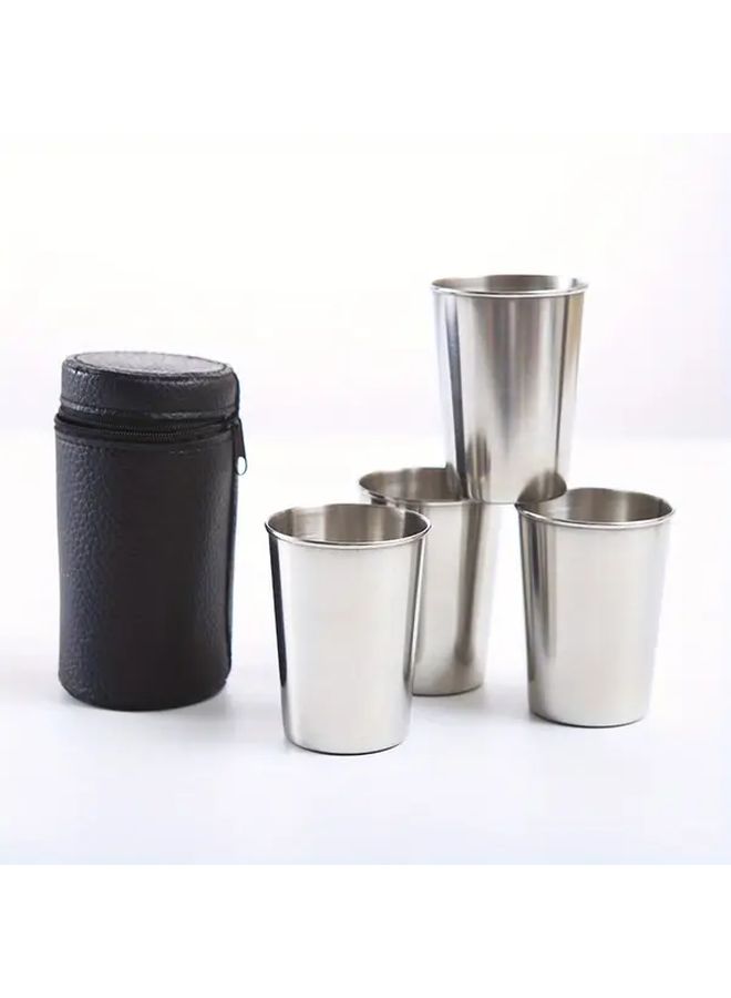 Portable 4 Piece Stainless Steel Shot Glasses Set 2 36oz Travel Drinkware - Image 3