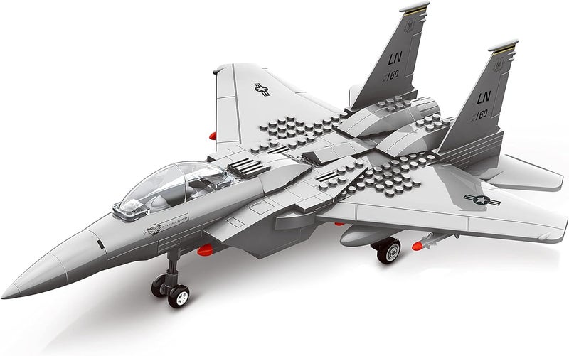 Apostrophe Games Fighter Jet Building Block Set - 227-Piece F-15 Eagle Fighter Jet Construction Toy Set - Building Block Plane Toy for Children from 10 Years and Adults - Compatible with All Building - Image 3