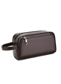 Men's Business Cowhide Leather Clutch Bag Hand Carry Large Wallet Multiple Compartments Handbag Card Holder Multi Function Large Capacity Wallet with Wristband