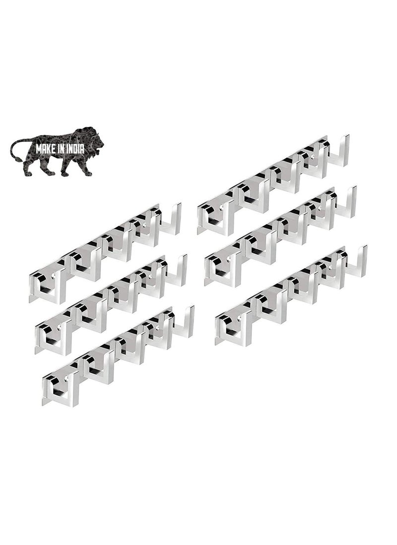 MAP MAP Pack of 6 Stainless Steel Premium 5 PIN L TYPS Cloth HangerBathroom Wall Door Hook Hanger  - Image 1