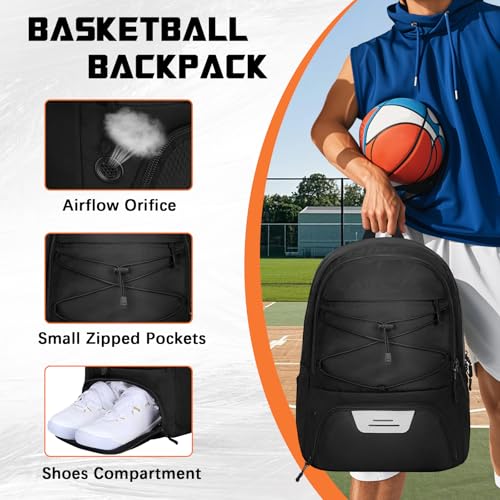 Goloni Soccer Backpack,Soccer Bag with Ball Holder & Shoe Compartment,Large Sports Bag for Basketball, Volleyball,Football - Image 4