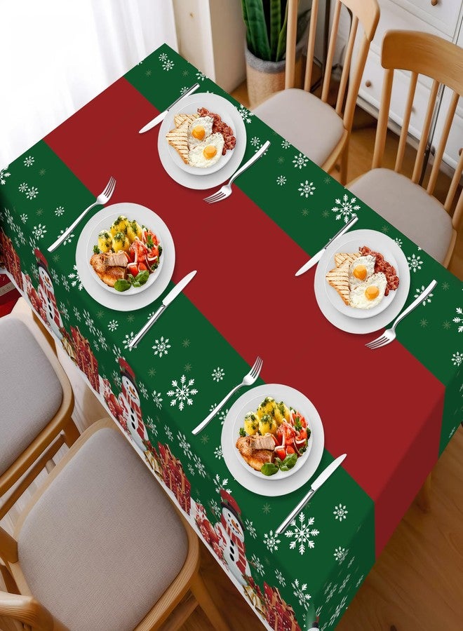 Childom 2 Pack Christmas Tablecloth,Disposable Plastic Tablecloth 54" x 108" Christmas Decorations Xmas Party Supply,Snowman Green Table Cloth,Plastic Table Cover for Indoor,Outside,Home,Dinner,Party - Image 3