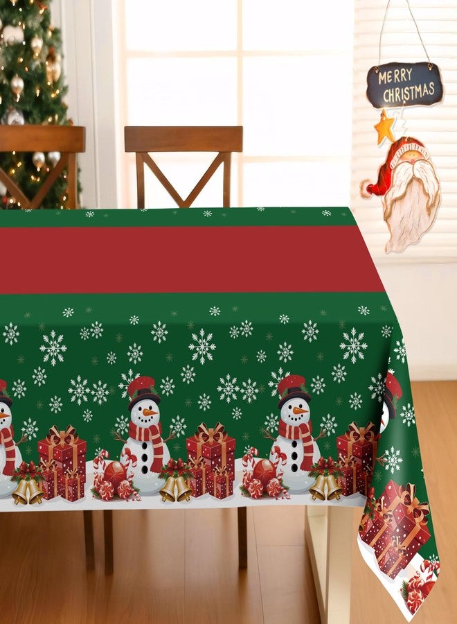 Childom 2 Pack Christmas Tablecloth,Disposable Plastic Tablecloth 54" x 108" Christmas Decorations Xmas Party Supply,Snowman Green Table Cloth,Plastic Table Cover for Indoor,Outside,Home,Dinner,Party - Image 4