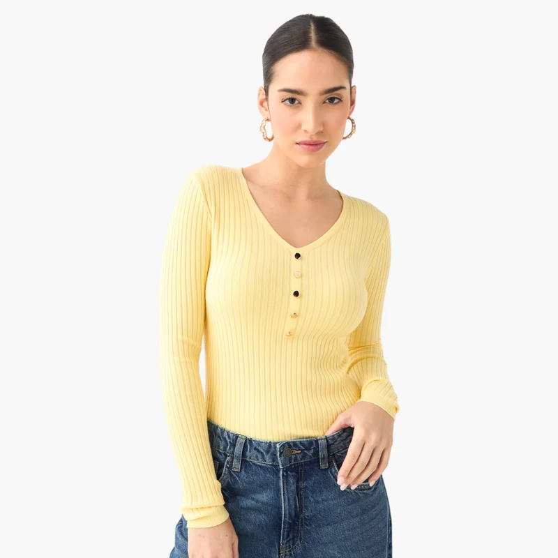 2Xtremz 2Xtremz Ribbed V-neck Sweater