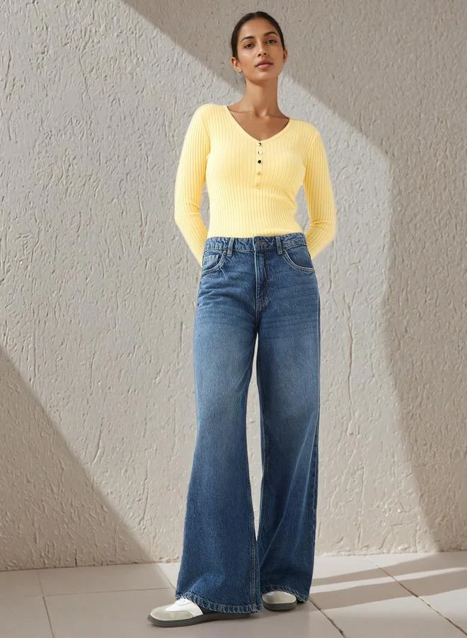 2Xtremz 2Xtremz Ribbed V-neck Sweater