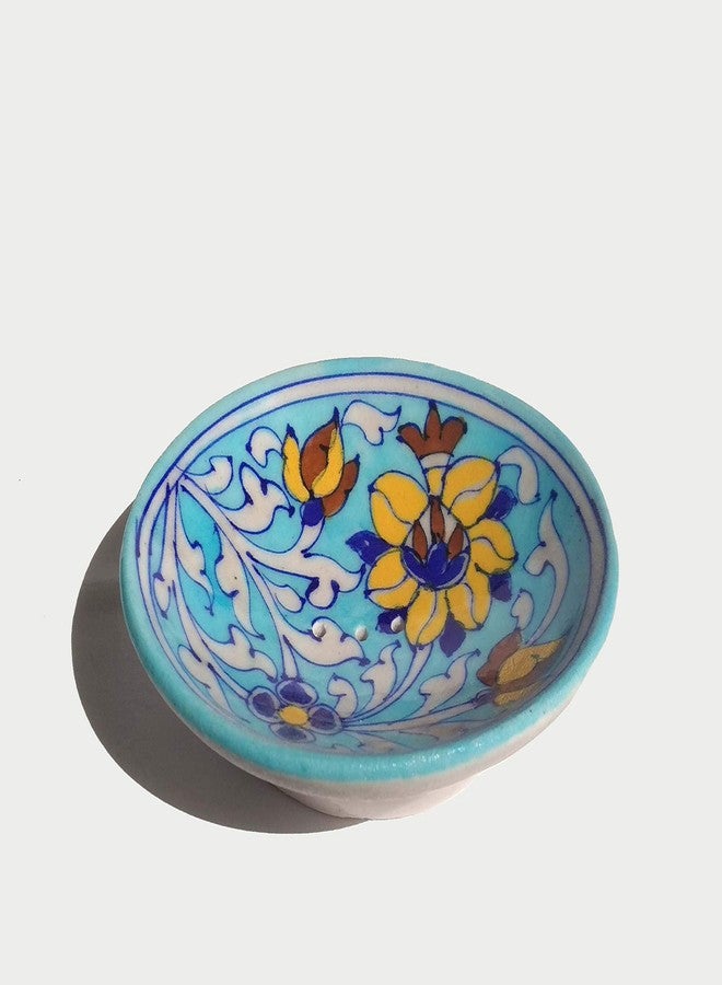 Shiv Kripa Blue Pottery طقم إكسسوارات حمام من الخزف الأزرق من شيف كريبا، يتضمن صحن صابون وحامل فرشاة أسنان - Image 2