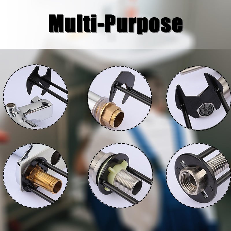 Rmannke Multifunctional Kitchen Faucet Sink Basin Wrench, Kitchen Drain Tub Removal nut Plumbing Plumber, 8 in 1 and 14 in 1 Four-jaw Hex Wrench, for Tight Spaces Installation and Repairs Tools - Image 5