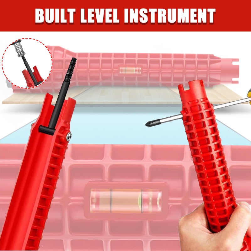 Rmannke Multifunctional Kitchen Faucet Sink Basin Wrench, Kitchen Drain Tub Removal nut Plumbing Plumber, 8 in 1 and 14 in 1 Four-jaw Hex Wrench, for Tight Spaces Installation and Repairs Tools - Image 4
