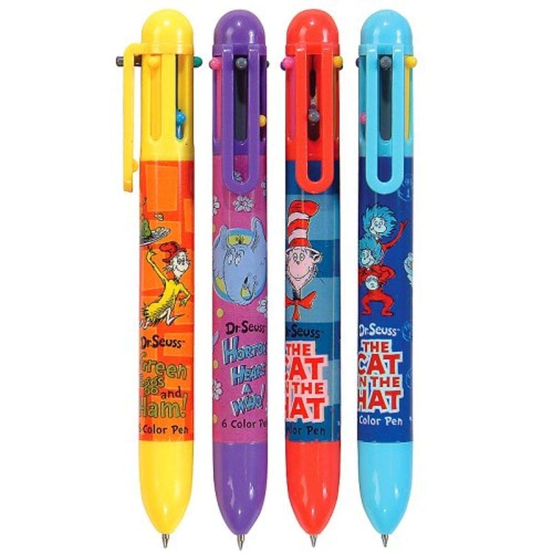 GEDDES Dr. Seuss Retractable Ballpoint Pen 6-Color | Multicolor Ink | Cartoon Character Design | For School Supplies | Pack of 12 - Image 1