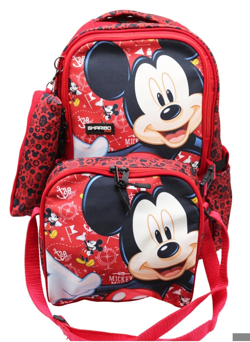 Gharibo Bags School backpack with lunch bag Size 17 model 26 Mickey Mouse  - Image 1